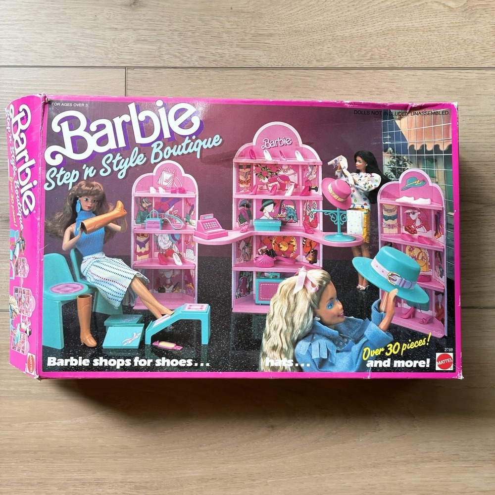 Vintage Barbie Step N Style Boutique Store 1988 Incomplete Set Orginal Box